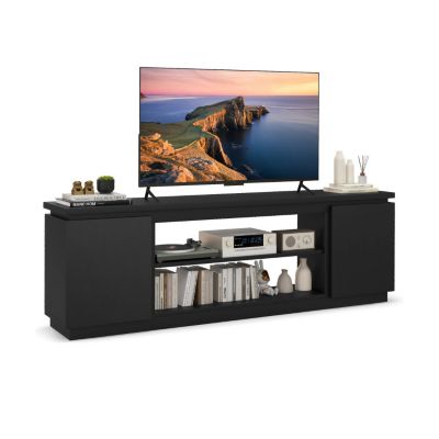 TV Cabinet with 3 Adjustable Shelves and Anti-Tipping Kits Secure Entertainment Center for Living Room