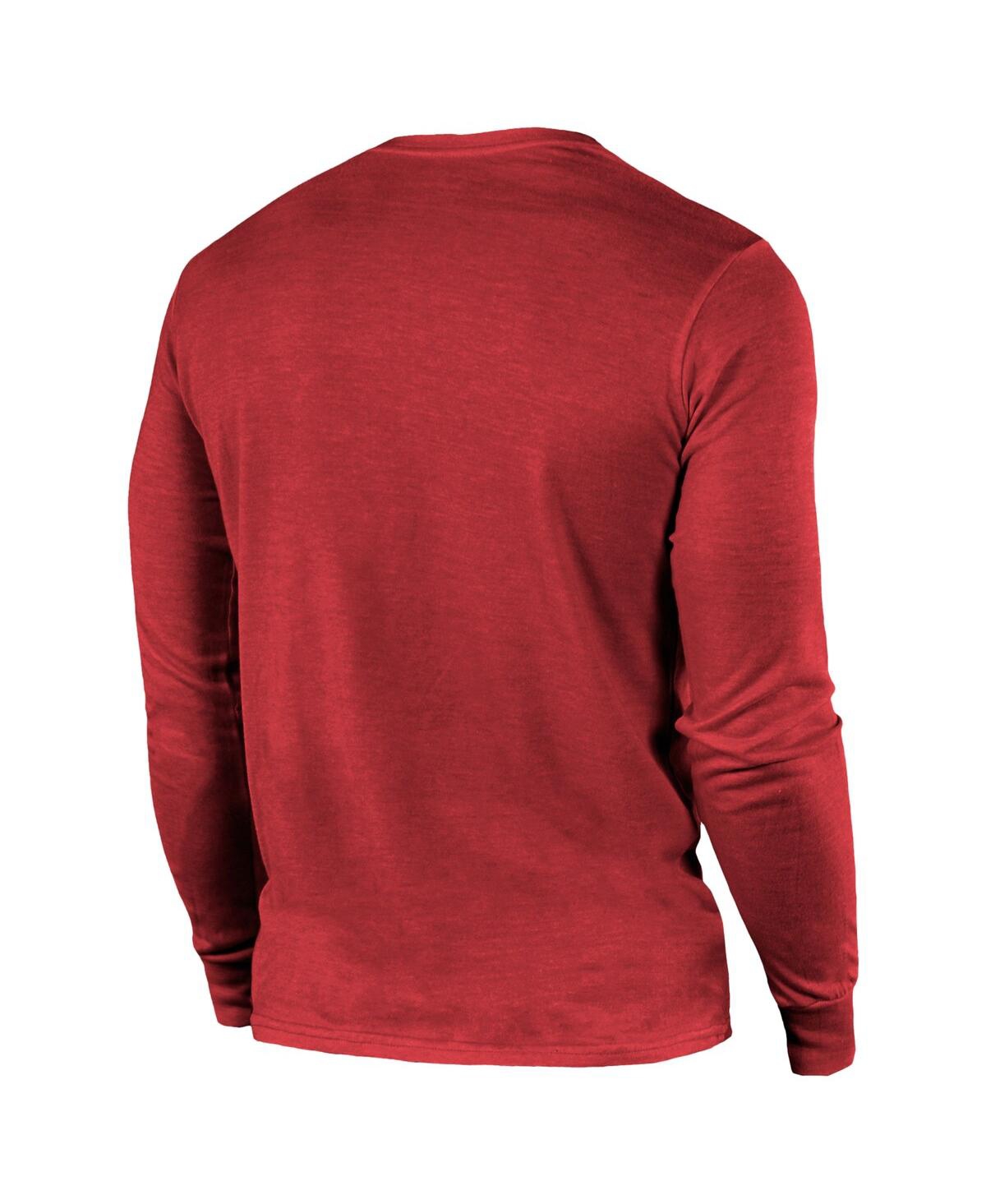 Majestic Threads Red Kansas City Chiefs Super Bowl Lviii Champions Tri-blend Long Sleeve Hit T-shirt In Red