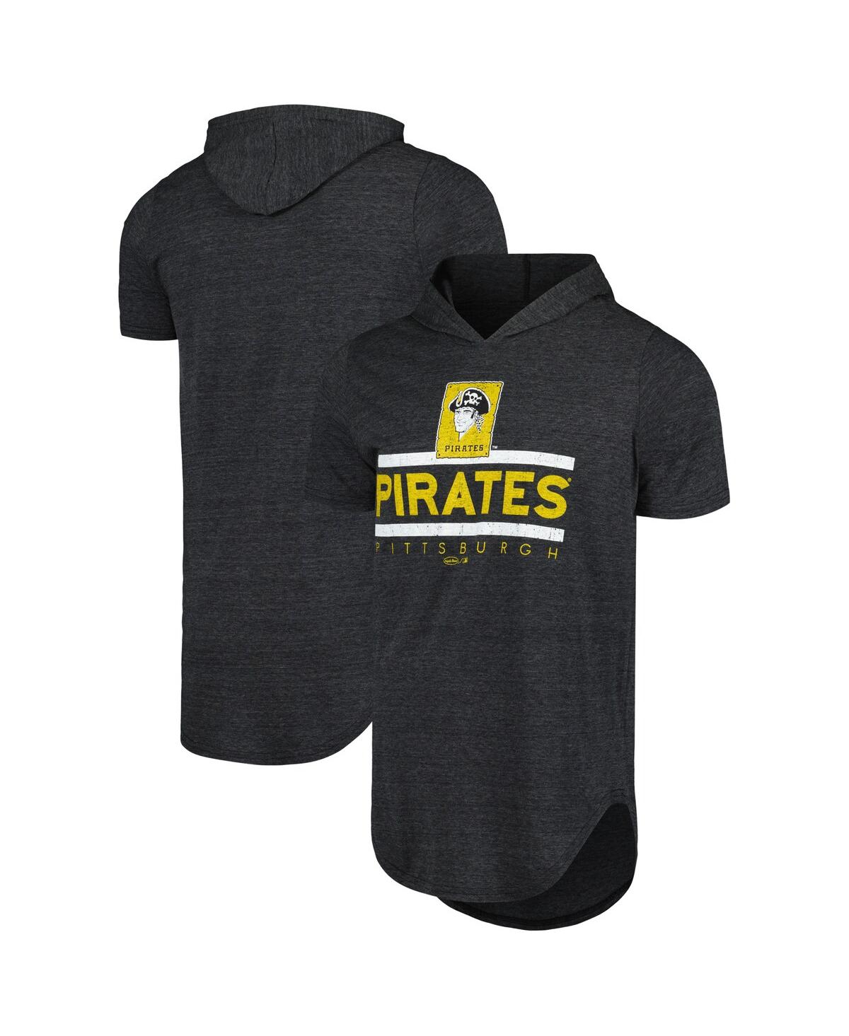Men's Black Pittsburgh Pirates Tri-Blend Hoodie T-Shirt - Black