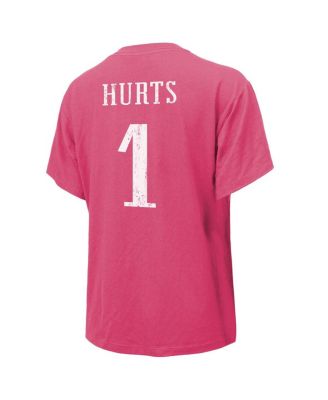 Women's Jalen Hurts Pink Philadelphia Eagles Name Number T-Shirt