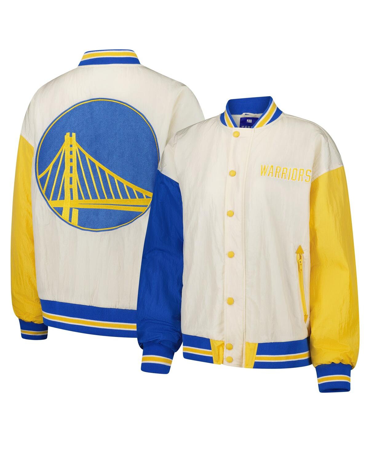 Women's White Golden State Warriors Full-Snap Bomber Jacket - White