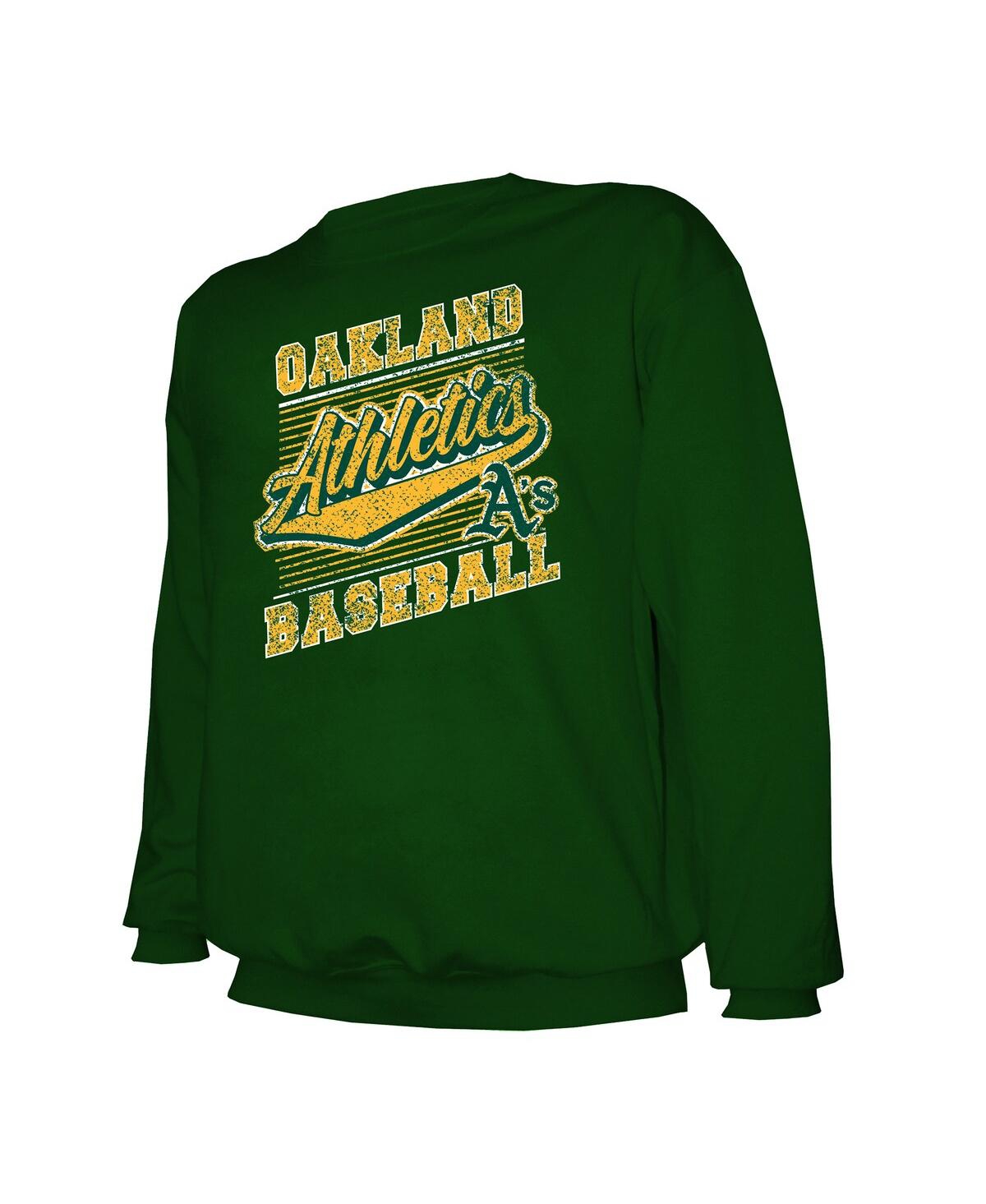 Shop Stitches Men's Green Oakland Athletics Pullover Sweatshirt