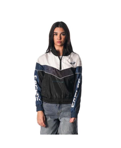 Женские куртки The Wild Collective Women's Black Philadelphia Eagles 1/4-Zip Track Jacket