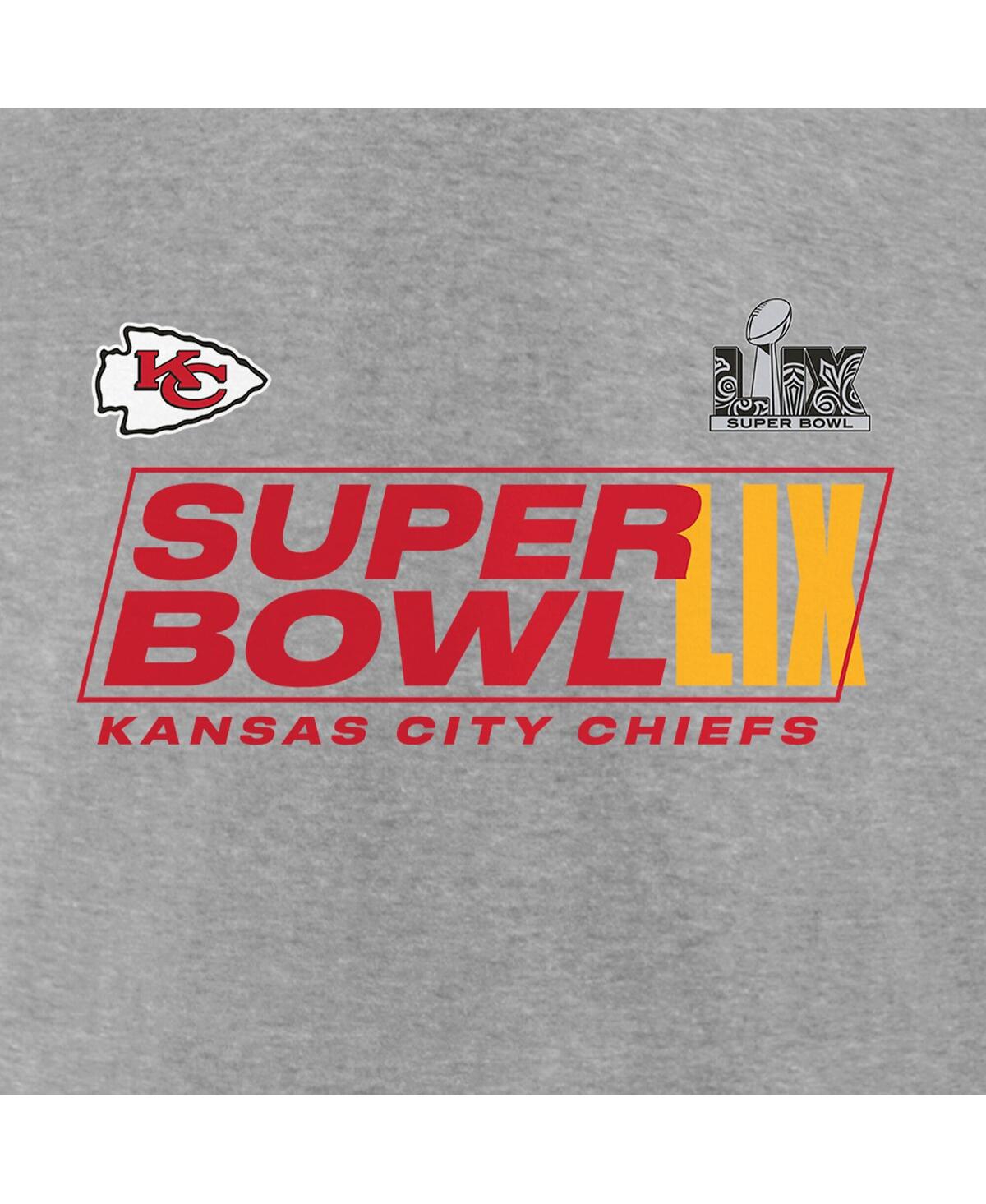 Fanatics Big Boys And Girls Heather Gray Kansas City Chiefs Super Bowl Lix Roster T-shirt In Heather Gray
