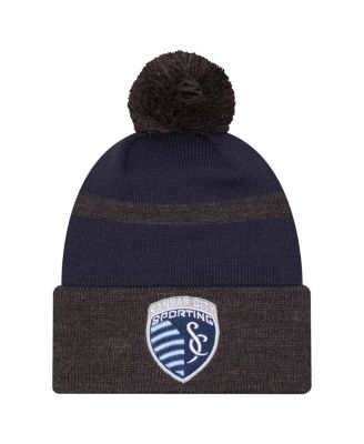 New Era - Men's Blue Sporting Kansas City 2025 Kickoff Cuffed Knit Hat with Pom