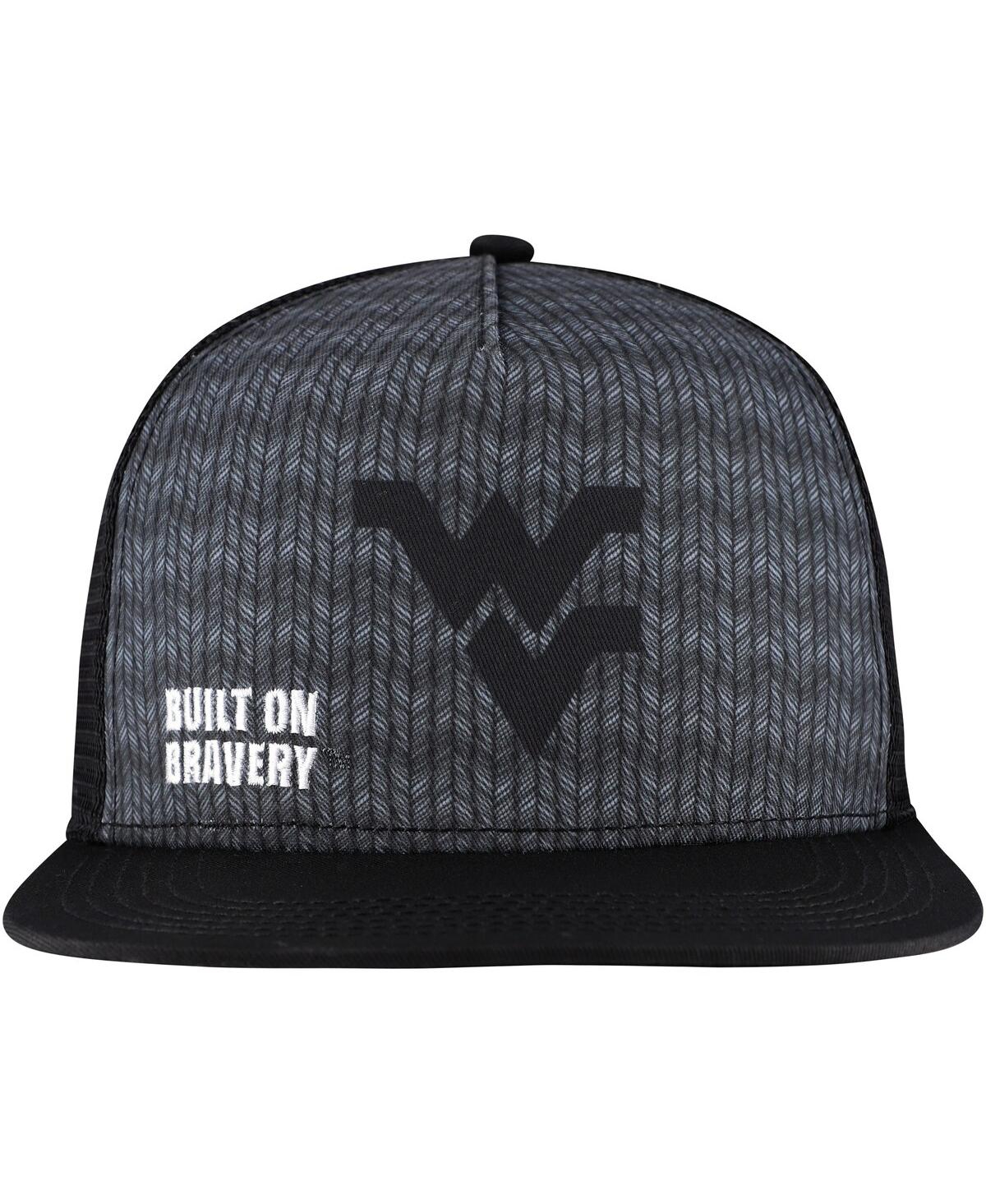 LEGACY ATHLETIC MEN'S CHARCOAL WEST VIRGINIA MOUNTAINEERS BUILT ON BRAVERY SHADOW SNAPBACK HAT 