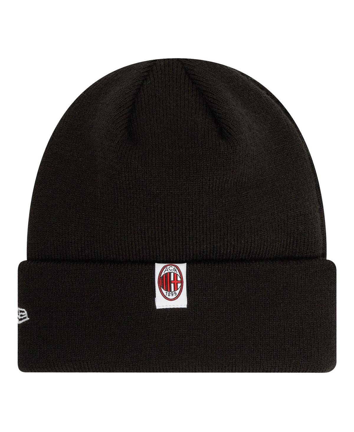 New Era Big Boys And Girls Black Ac Milan Bear Cuffed Knit Hat In Black