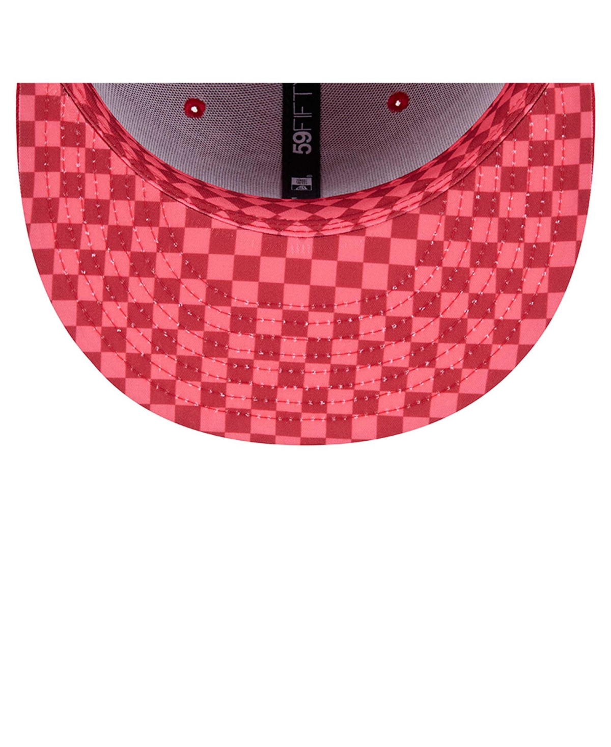 New Era Men's Scarlet San Francisco 49ers Checkered 59fifty Fitted Hat In Scarlet
