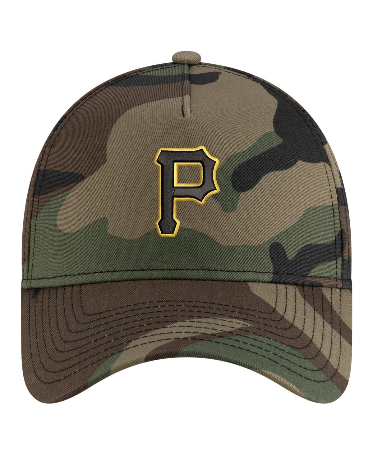 New Era Men's Camo Pittsburgh Pirates Woodland Team Pop 9forty A-frame Adjustable Hat In Camo