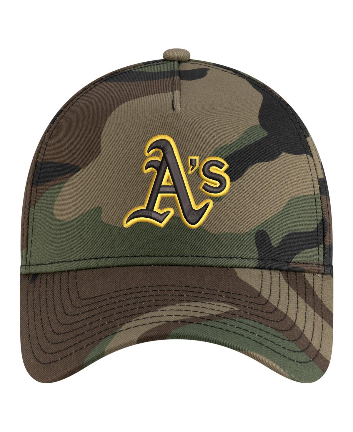 New Era Men's Camo Athletics Woodland Team Pop 9forty A-frame Adjustable Hat In Camo
