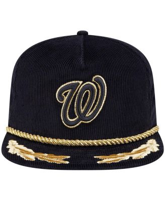 Men's Black Washington Nationals Corduroy Filigree Golfer Adjustable Hat