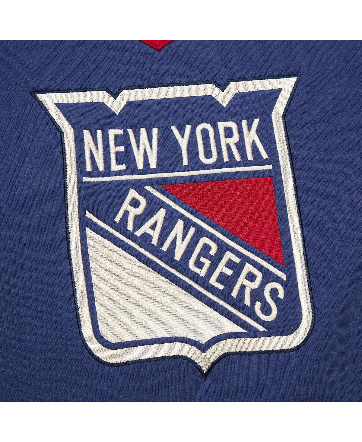 Mitchell & Ness Women's Blue New York Rangers Heritage Lace-up Pullover Sweatshirt In Blue