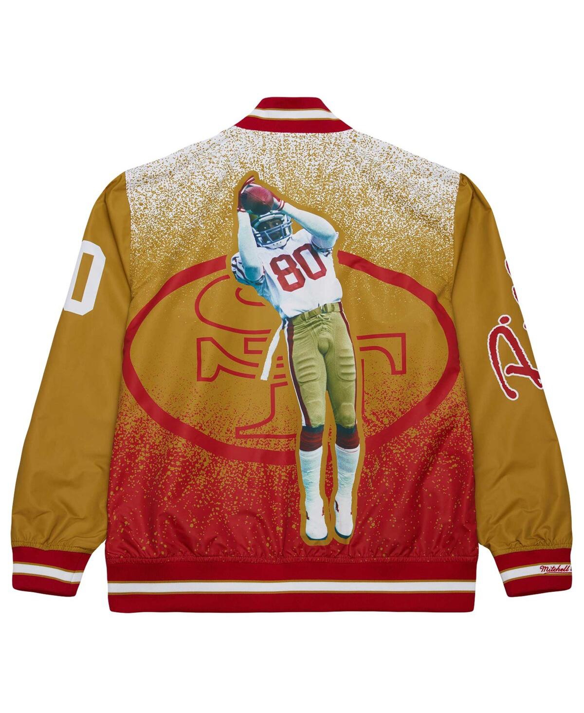 Mitchell & Ness Men's Jerry Rice Scarlet San Francisco 49ers Retired Player Graphic Full-zip Satin Jacket In Scarlet