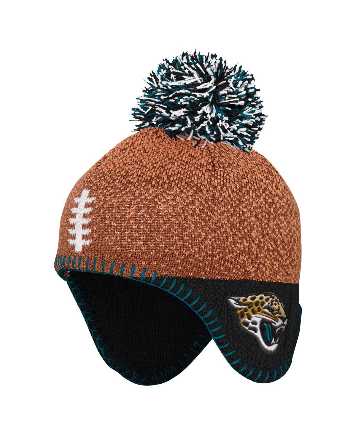 Outerstuff Preschool Brown Jacksonville Jaguars Football Head With Pom Knit Hat In Brown