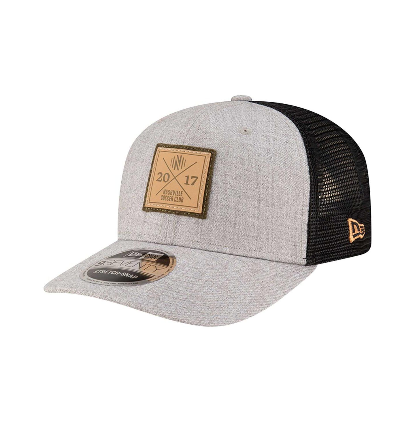 Мужская кепка New Era Heather Gray Nashville SC 9SEVENTY Coolera Stretch-Snap Adjustable Hat — фото 1
