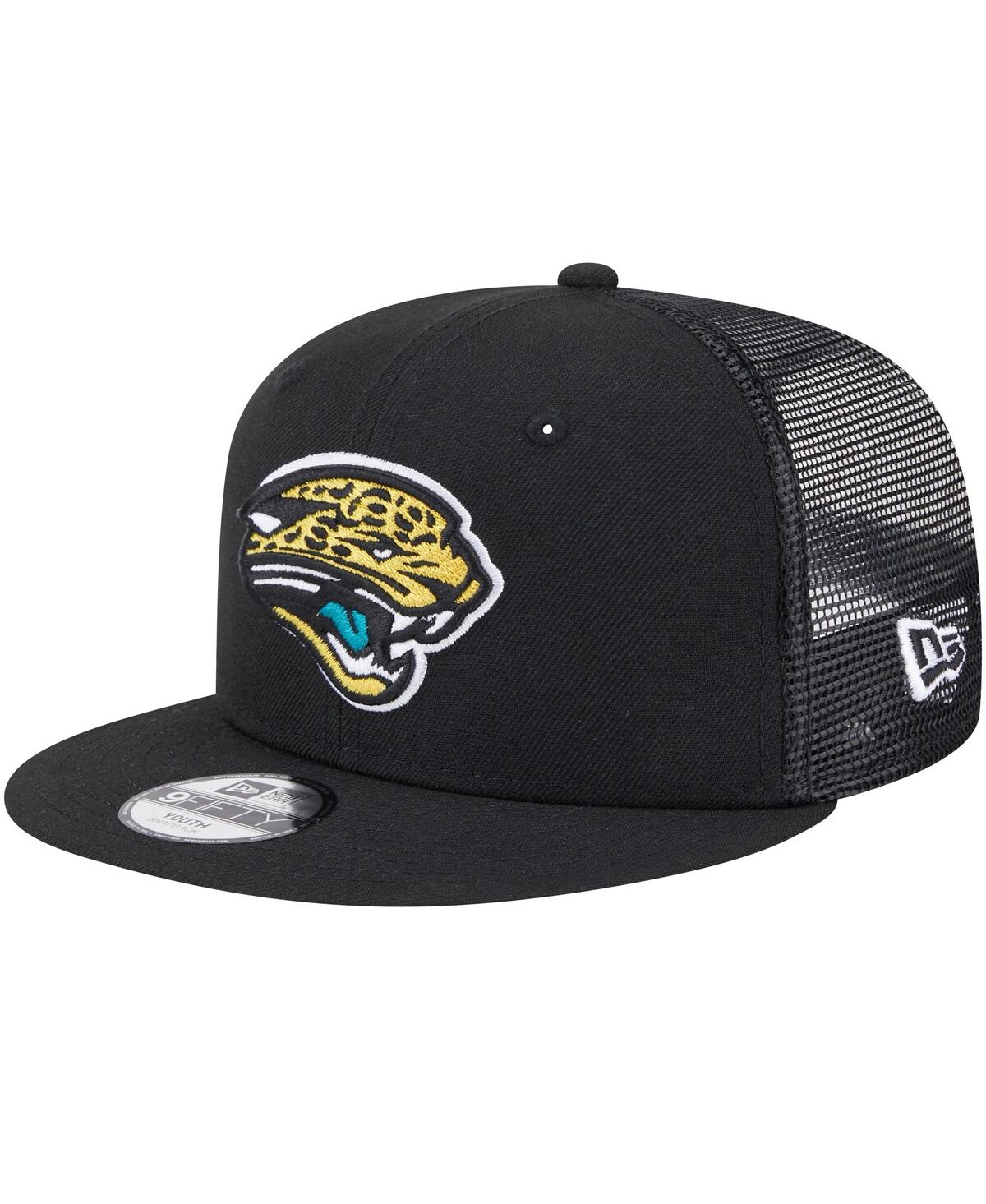 New Era Big Boys and Girls Black Jacksonville Jaguars Main Trucker Snapback Hat - Black