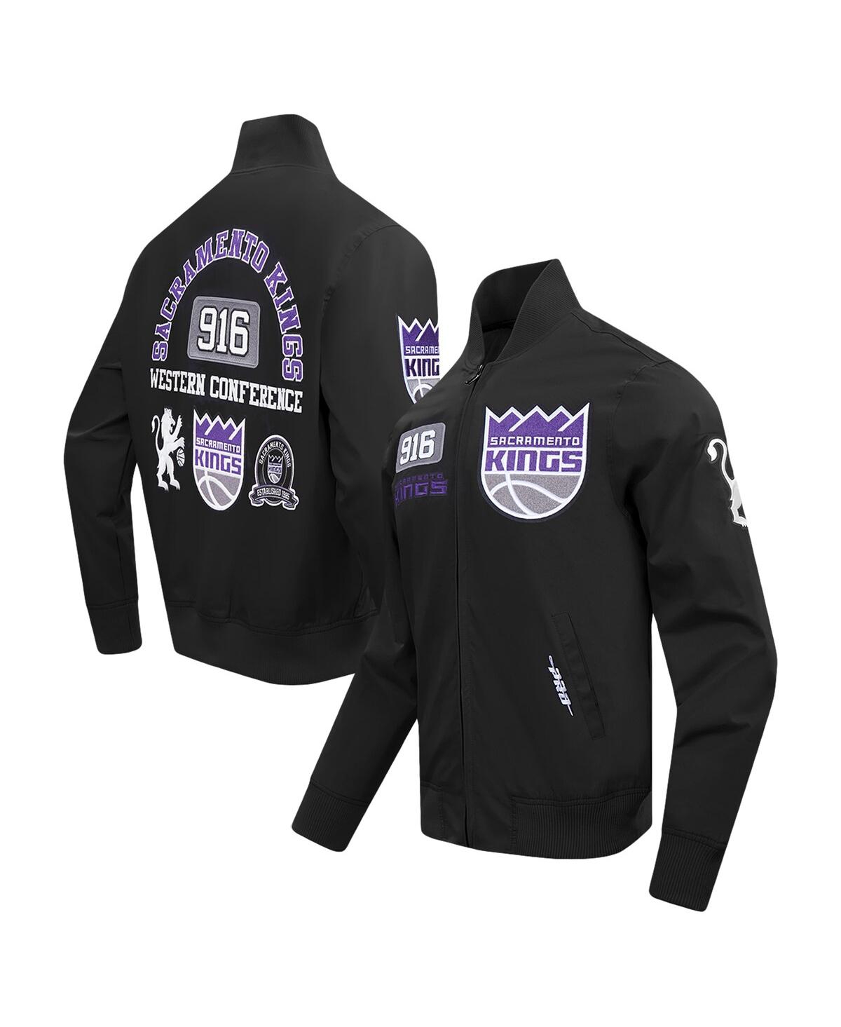 Pro Standard Men's Black Sacramento Kings Area Code Twill Full-zip Jacket In Black