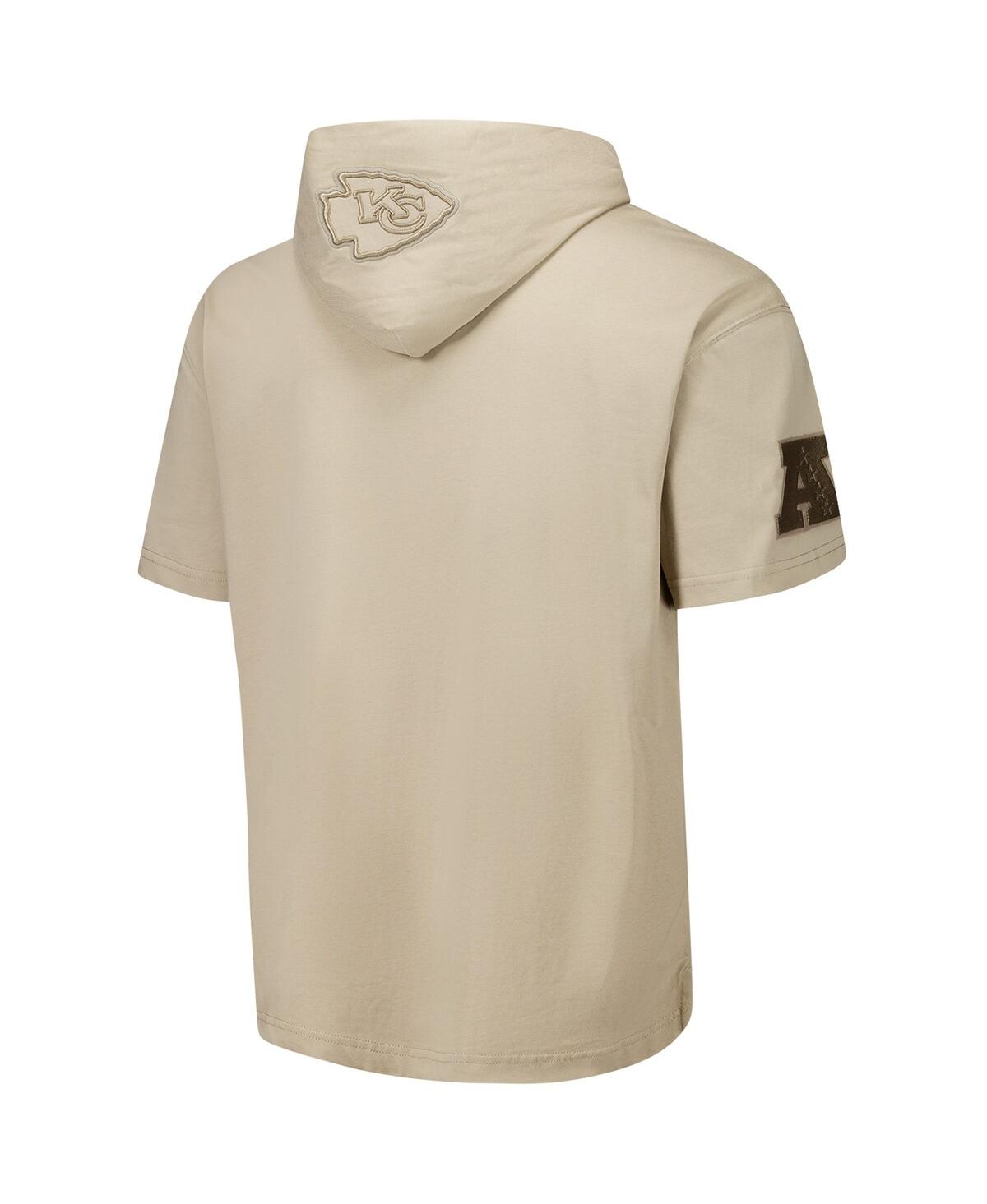 Pro Standard Men's Tan Kansas City Chiefs Neutrals Capsule Short Sleeve Pullover Hoodie In Multi