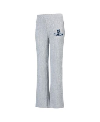 Women's Gray New York Yankees Juniper Rib Knit Flare Sleep Pants
