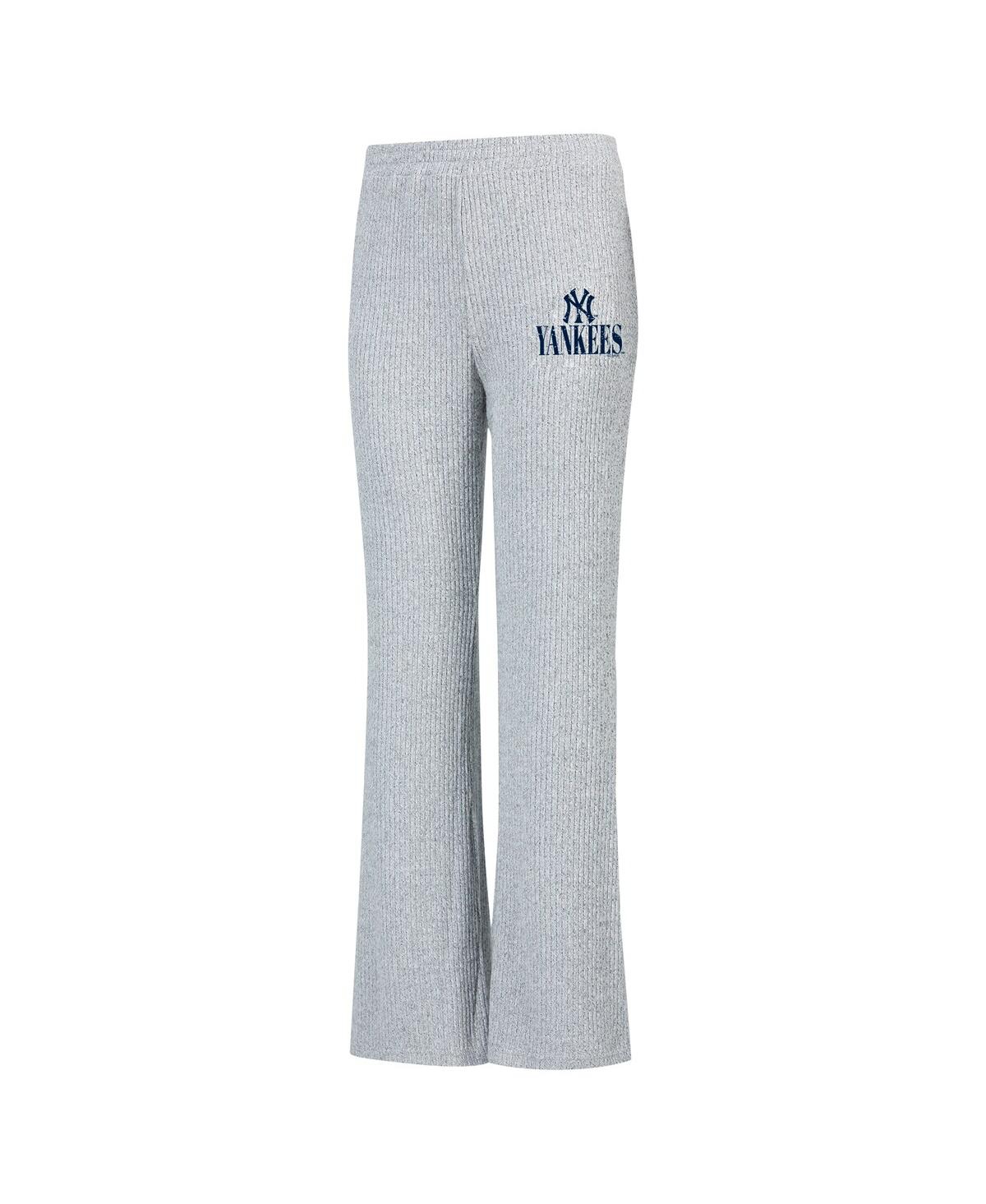 Concepts Sport Women's Gray New York Yankees Juniper Rib Knit Flare Sleep Pants In Gray