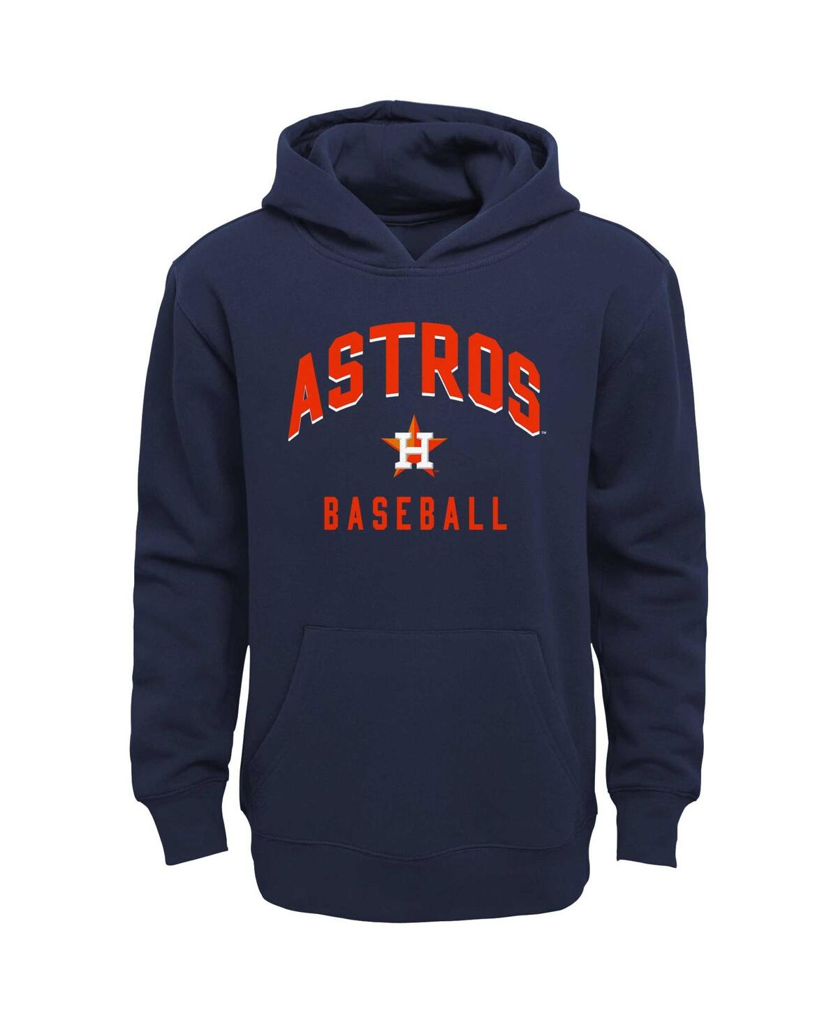 Outerstuff Baby Boys And Girls Navy/heather Gray Houston Astros Play By Play Pullover Hoodie Pants Set In Navy,heather Gray