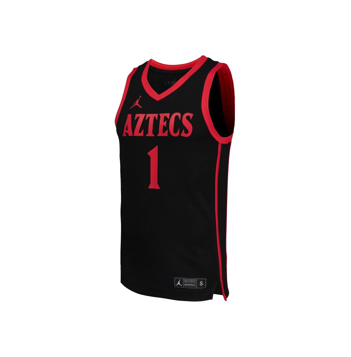 Мужской топ Jordan 1 Black San Diego State Aztecs Replica Basketball Jersey — фото 3