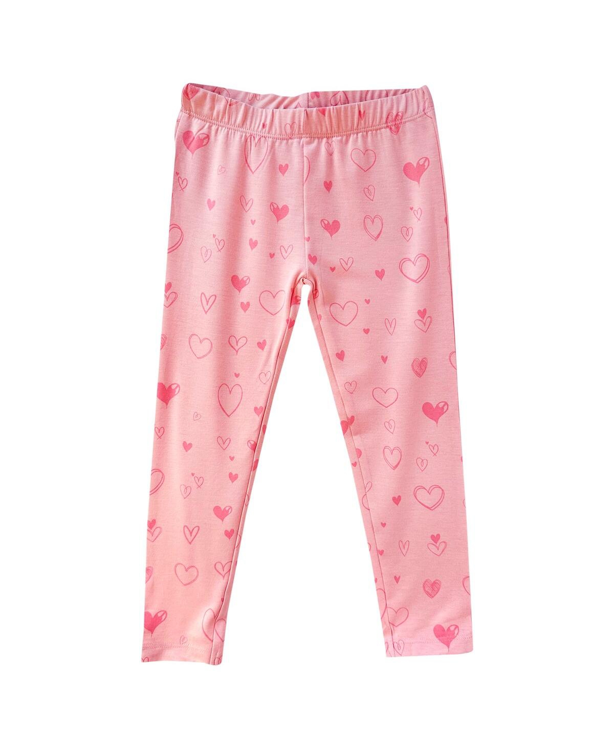 Wes & Willy Baby Boys And Girls Pink Michigan Wolverines Heart Print Ruffle Long Sleeve T-shirt And Pants Sleep  In Pink