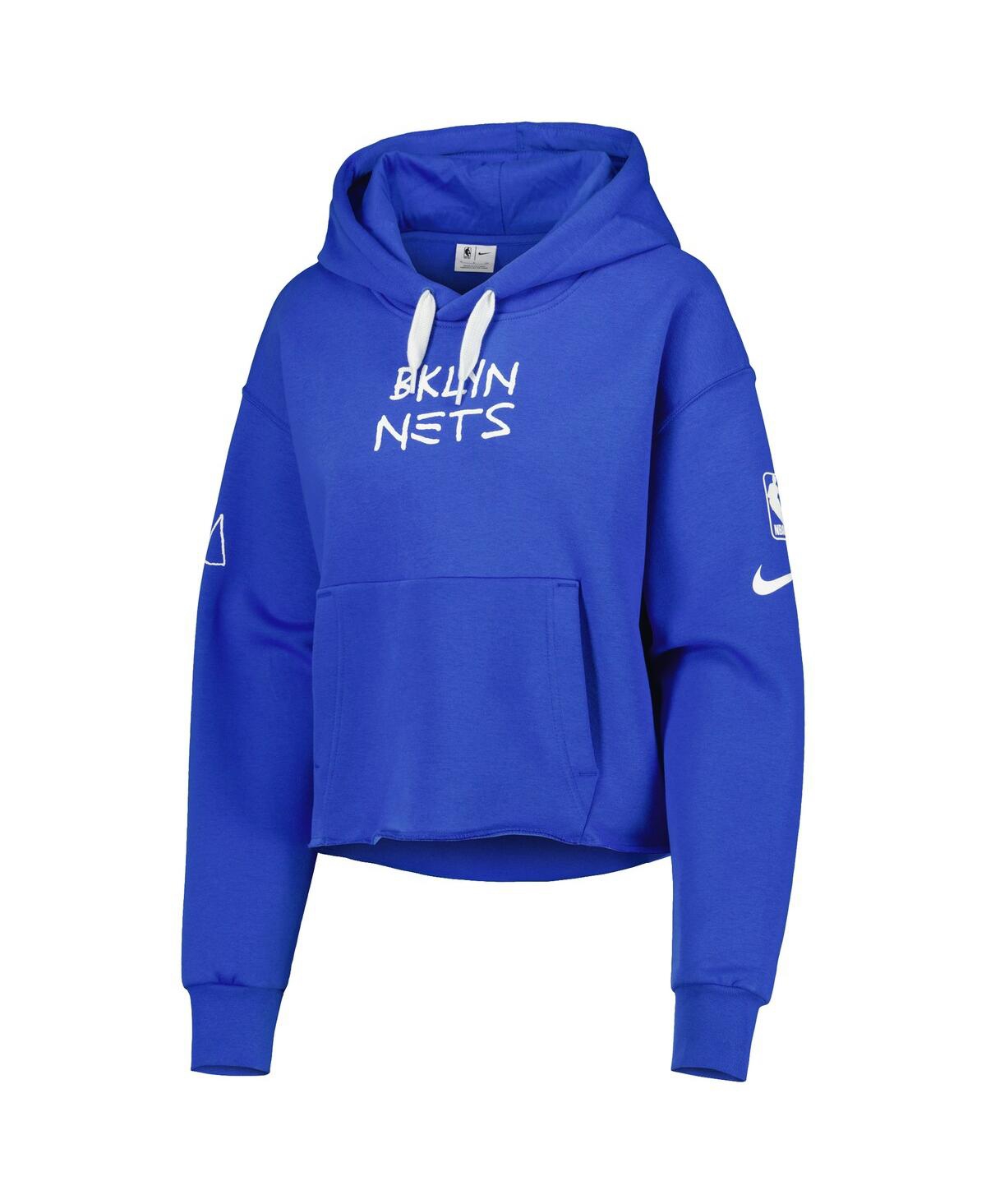 Nike Women's Royal Brooklyn Nets 2022/23 City Edition Courtside Pullover Hoodie In Royal
