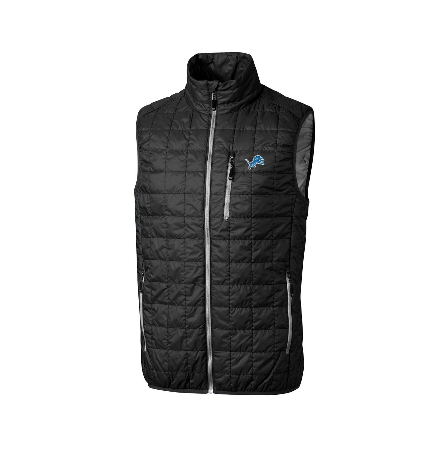Мужской жилет Cutter & Buck Black Detroit Lions Rainier PrimaLoft Eco Insulated Full-Zip Puffer Vest — фото 2
