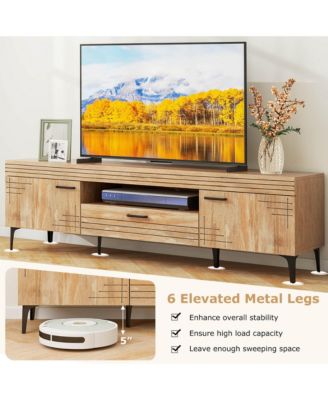 TV Stand for 65 Inch TVs Modern Entertainment Center with Drawer 2 Storage Cabinets