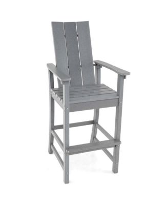 Tall Adirondack Chair with Ergonomic Backrest Armrests & Footrest for Backyard