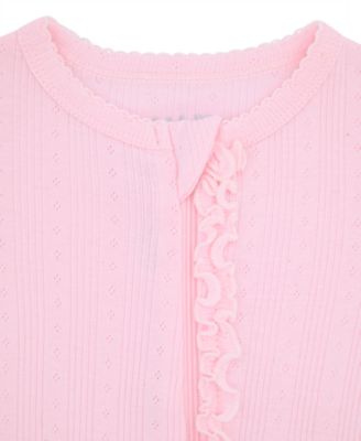 Baby Girls 2-Piece Pointelle Footie with Headband Set