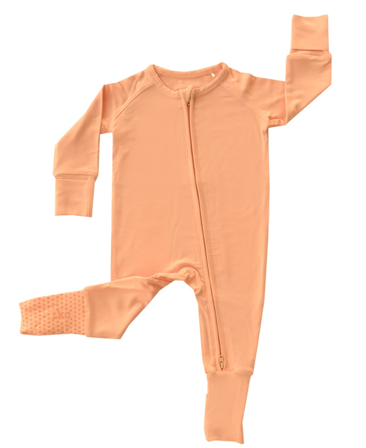 Tiny Knot Co. Baby Boys And Girls Convertible 2 Way Zippered Footed Coverall In Apricute