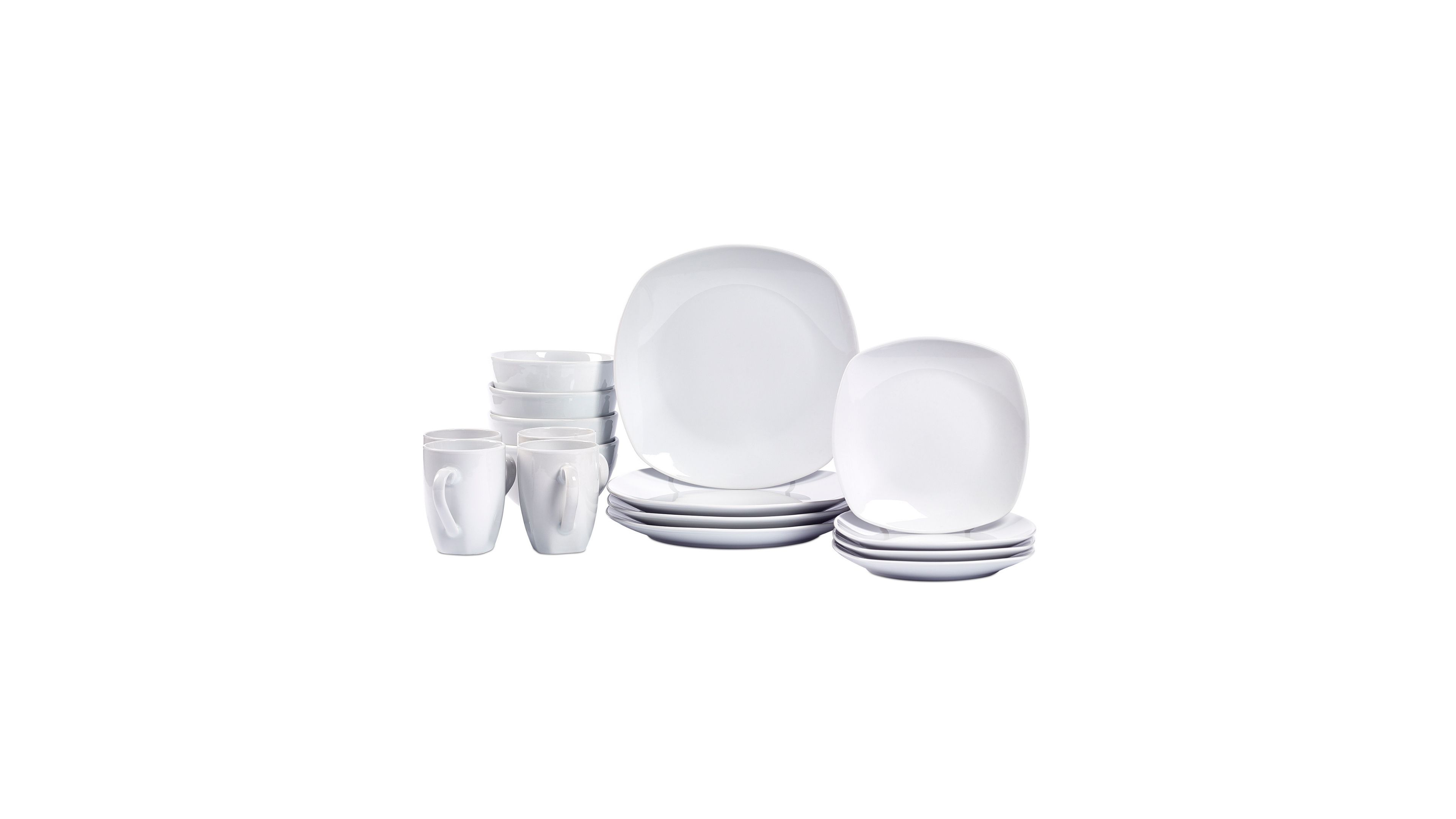 Tabletops Gallery Logan Ash White 16 Pc. Dinnerware Set, Service for 4
