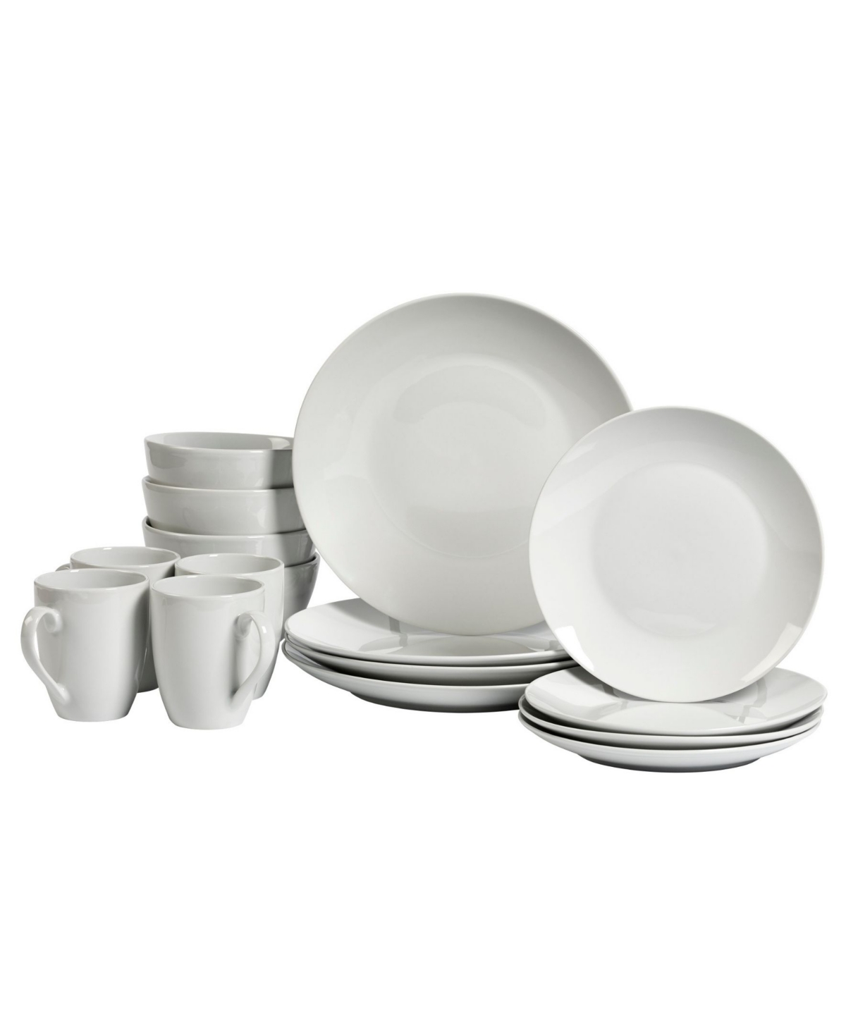 Tabletops Unlimited Adams 16-Pc. Ash White Set, Service for 4 - White