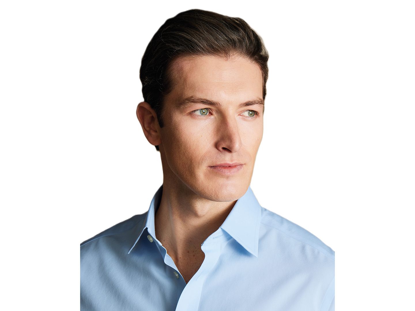 Мужская рубашка Charles Tyrwhitt Slim-Fit Poplin, цвет: Синий — фото 2
