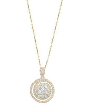 EFFY&reg; Lab Grown Diamond Spiral Cluster 18" Pendant Necklace (2-5/8 ct. t.w.) in 14k Gold