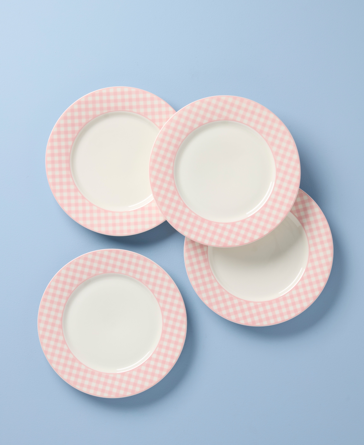 Lenox Gingham Dinner Plates, Set of 4