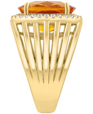 EFFY&reg; Citrine (4-7/8 ct. t.w.) & Zircon (1/3 ct. t.w.) Statement Ring in 14k Gold over Silver (Also in Blue Topaz)