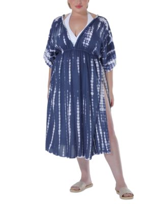 Raviya - Plus Size Tie-Dyed Cover-Up Dress
