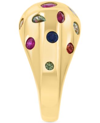 Multi Sapphire (2-1/3 ct. t.w.) Ring in 14k Gold Over Silver