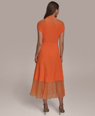 Donna Karan New York Women's Mock-Neck A-Line Dress - Macy's