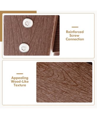 Tall Bar Stool HDPE Patio Chair w/ Armrest Footrest Home Indoor Outdoor