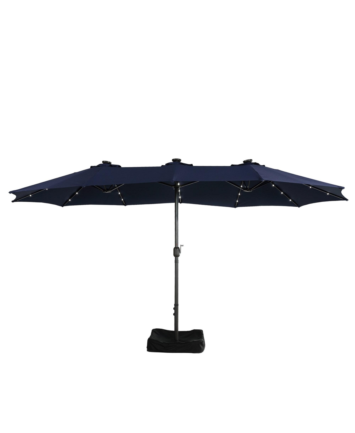 15 Ft Patio Umbrella with Base Included Outdoor Patio Umbrella with Solar Lights Large Outdoor Double-sided Umbrella Market Table Umbrella Outdoor Umb