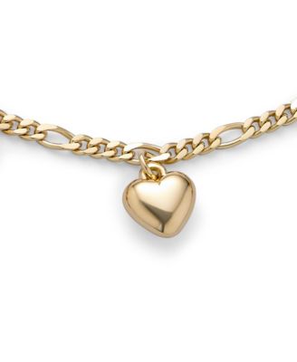 Multi Heart Charms Anklet Ankle Bracelet Gold Plated Figaro Chain