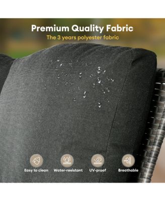 5-Piece Outdoor Wicker Patio Furniture Set, Double Resistance Rattan Rocking Chair and Coffee Table Conversation Set for Balcony Backyard and Deck with Soft Cushions and Metal Table