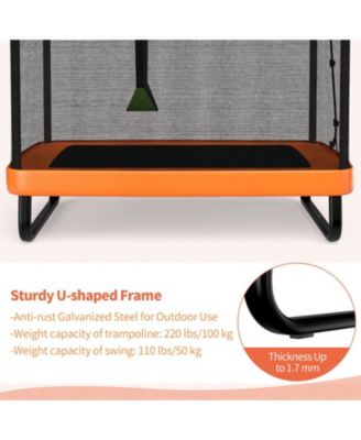 Outdoor Trampoline with Swing and Enclosure Net for Kids Jumping and Entertainment