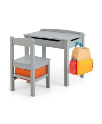 Flip-Top Kids Activity Table and Chair Set with Hidden Storage Space Fun and Organized Playtime Furniture