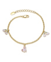 GiGiGirl Sterling Silver 14K Gold Plated with Rainbow and Horse Charm Bracelet - Multi-colored