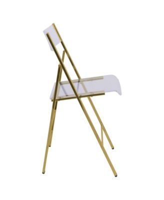 Menno Modern Acrylic Gold Base Folding Chair